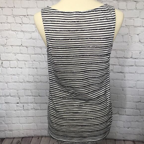 J. CREW SEQUINED NAVY STRIPED TANK TOP - Picture 4 of 7